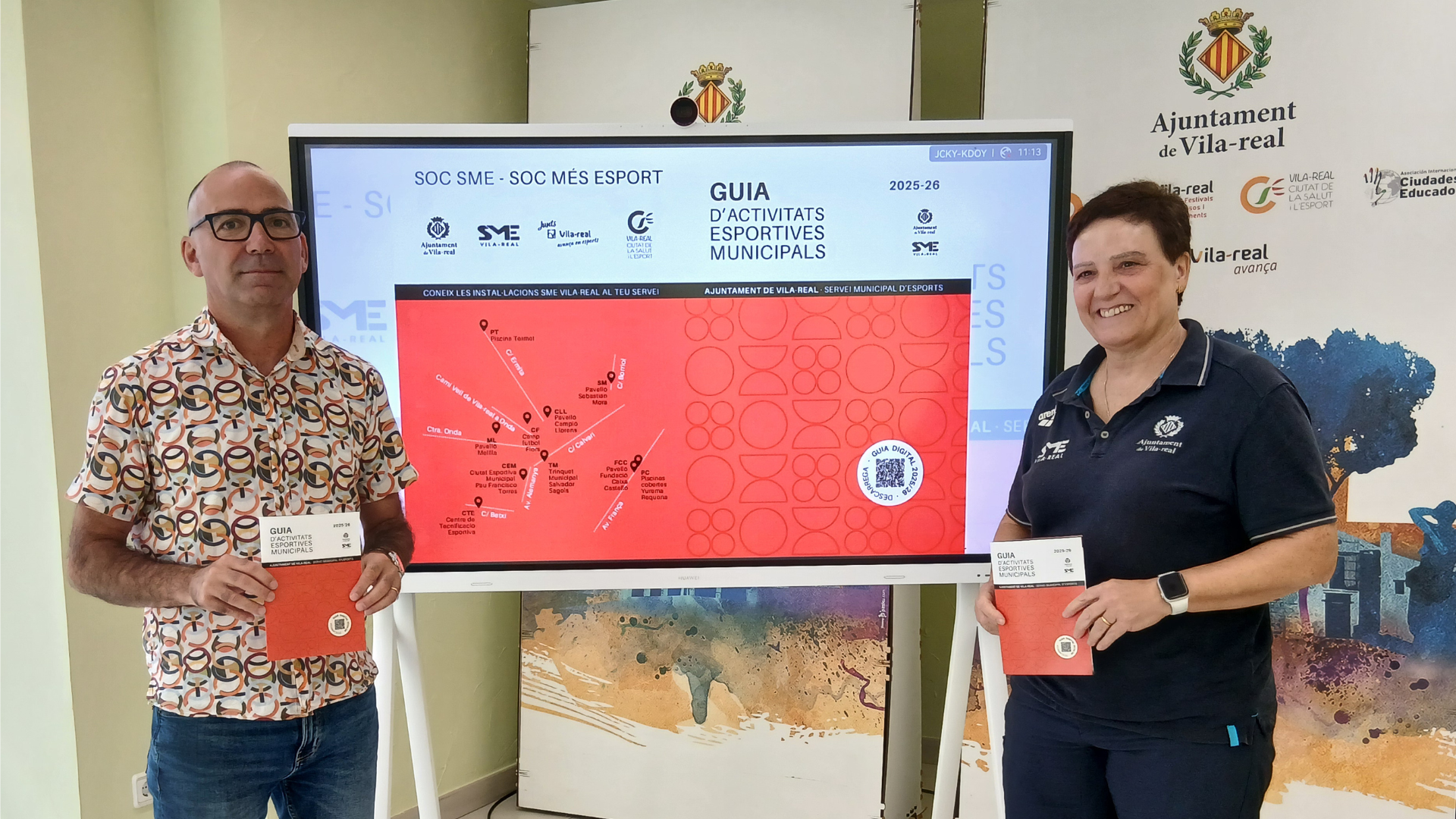 Xus Madrigal, regidor d'esports, i Eva Salvador, cap del servei d'esports